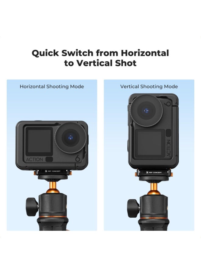 كيه آند إف كونسبت حامل مغناطيسي سريع الفك من K&F Concept متوافق مع DJI Osmo Action 6/Osmo Nano، قاعدة تمديد من سبائك الألومنيوم مع فتحة لولبية 1/4 بوصة لحامل ثلاثي القوائم، عصا السيلفي، ملحقات كاميرات الحركة - Image 5